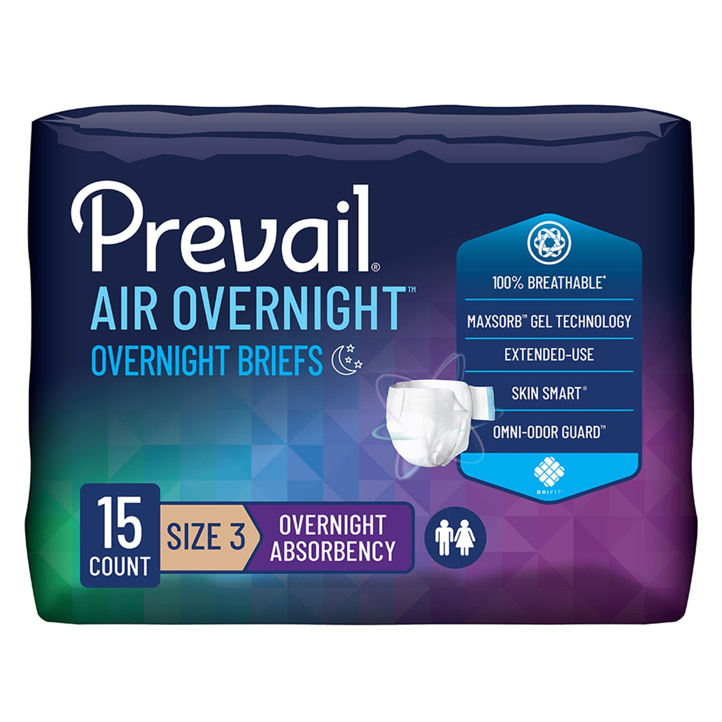 BRIEF, INCONT PREVAIL AIR SZ3 58"-70" (15/BG 4BG/CS)