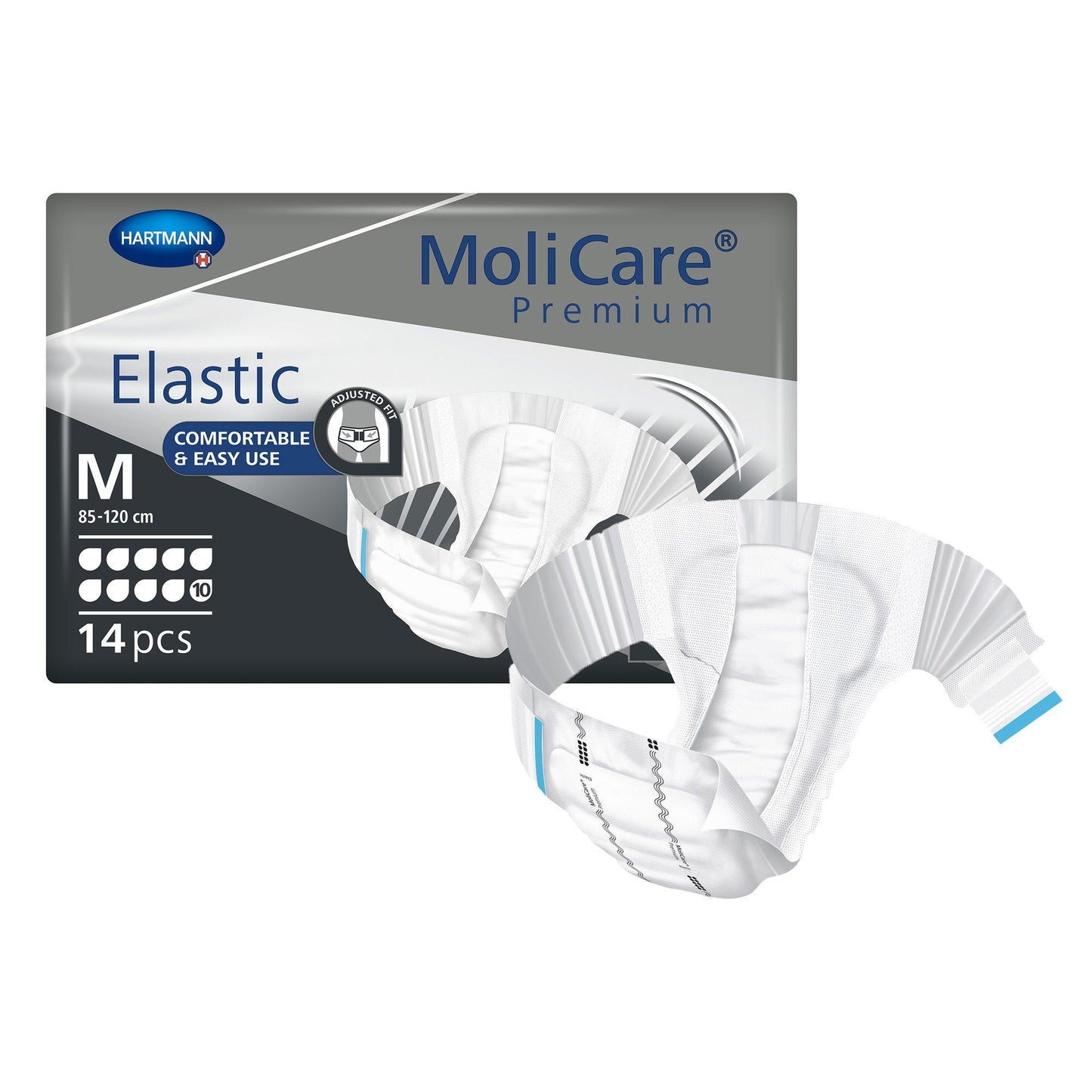 BRIEF, MOLICARE PREMIUM ELASTIC 10D MED (14/PK 4PK/CS)