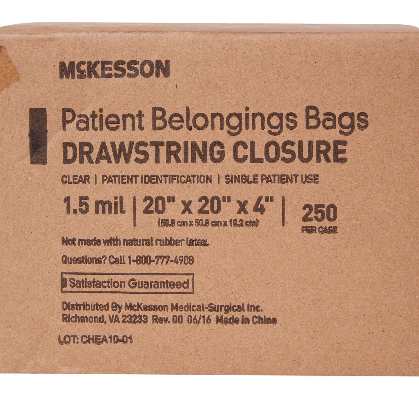 BAG, PAT DRWSTRNG 20X20X4 WHT (250/CS)