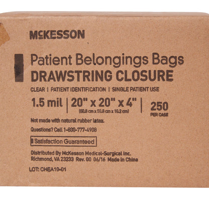 BAG, PAT DRWSTRNG 20X20X4 WHT (250/CS)