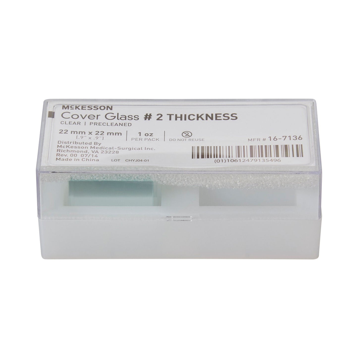 COVER GLASS, #2 22"X22" LF (1OZ/PK 10PK/BX)