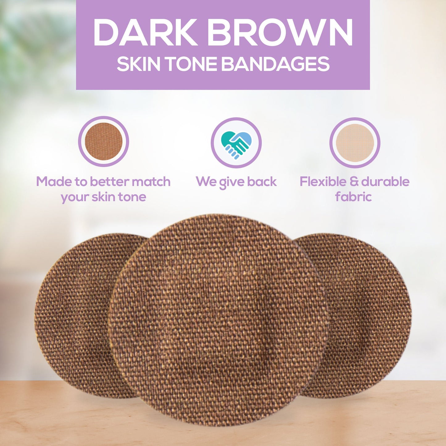BANDAGE, SHADE SPOT ADH TRU-COLOUR DRK BRN (50/PK 50PK/CS)