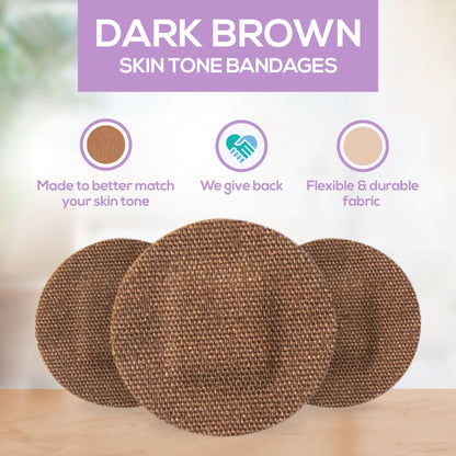 BANDAGE, SHADE SPOT ADH TRU-COLOUR DRK BRN (50/PK 50PK/CS)
