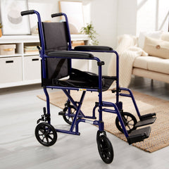 CHAIR, TRANS ALUM BLU 19"