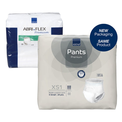 UNDERWEAR, INCONT ABRI-FLEX PREM SZ1 XSM 1400ML (24/BG 4BG/C