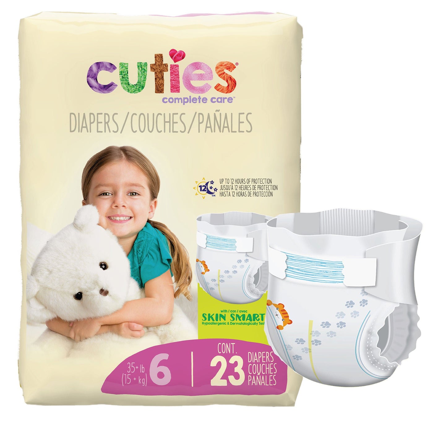 DIAPER, BABY CUTIES 35+LBS SZ6 (CUSTOM) (25/PK)
