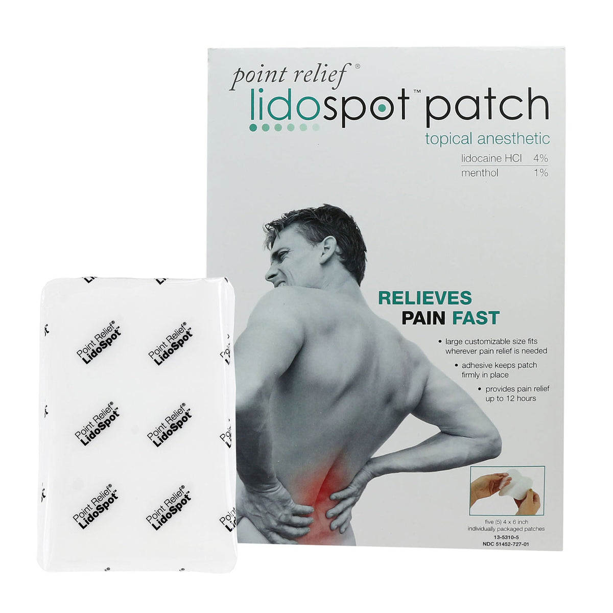PATCH, PAIN RELIEF LIDOSPOT 4"X6" (20/BX)