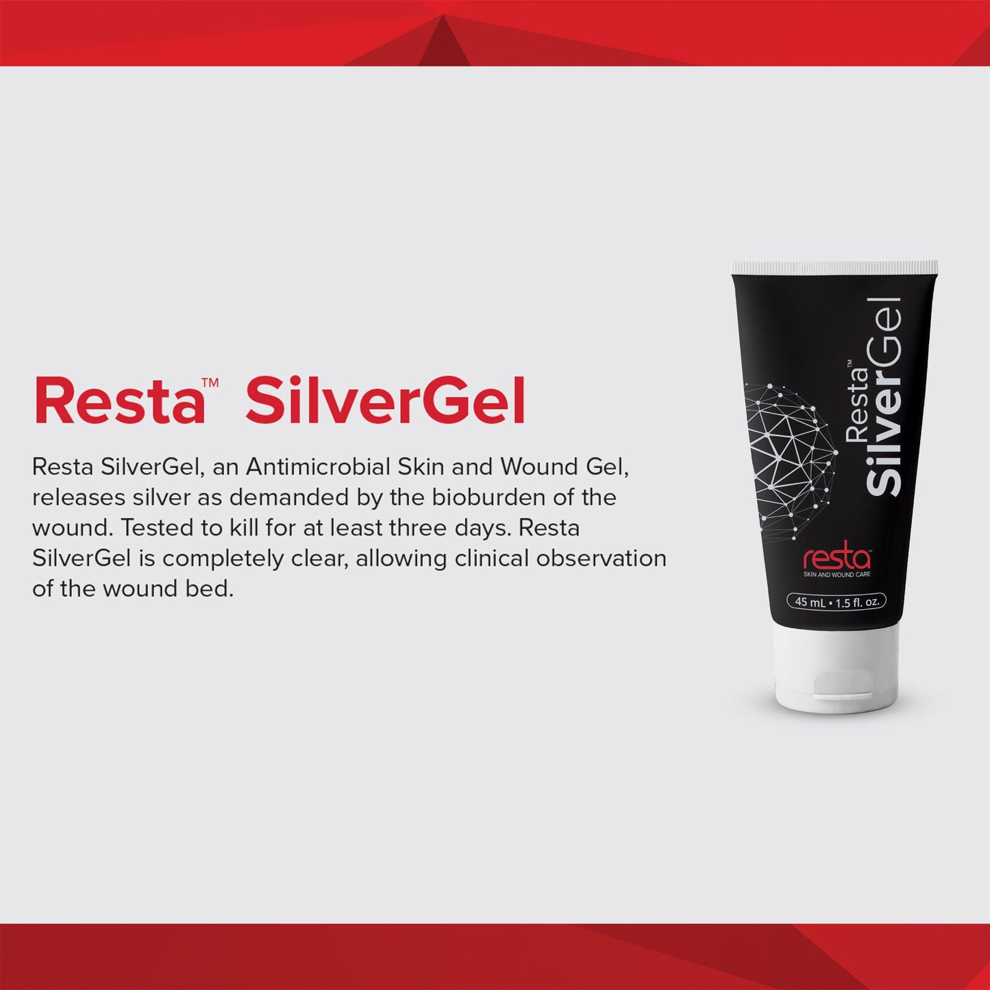 GEL, WOUND RESTA SLVR 1.5OZ(12/CS)