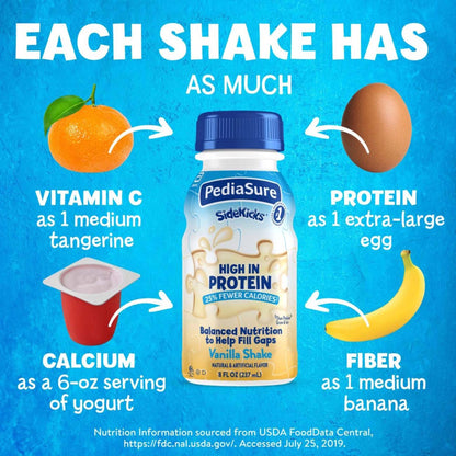 PEDIASURE, SIDEKICKS VANILLA 8OZ (6/PK 4PK/CS)
