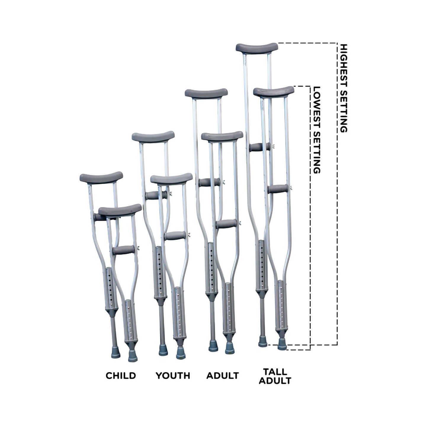 PremierPro™ Underarm Crutches, 5'1" – 5' 8"