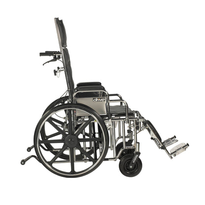 WHEELCHAIR, RECLINING 22" LEG REST REMVBL DESK D/S