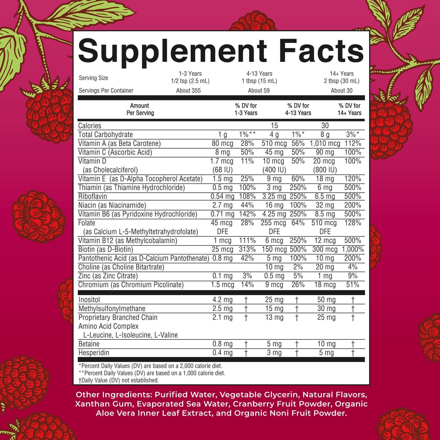 SUPPLEMENT, LIQ MORNING MULTIVITAMIN RASPBERRY 30OZ (6/CS