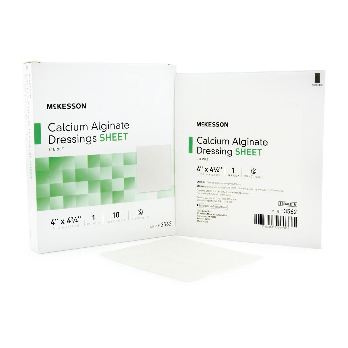 DRESSING, CALCIUM ALGINATE SHEET 4"X4.75" (10/BX 1