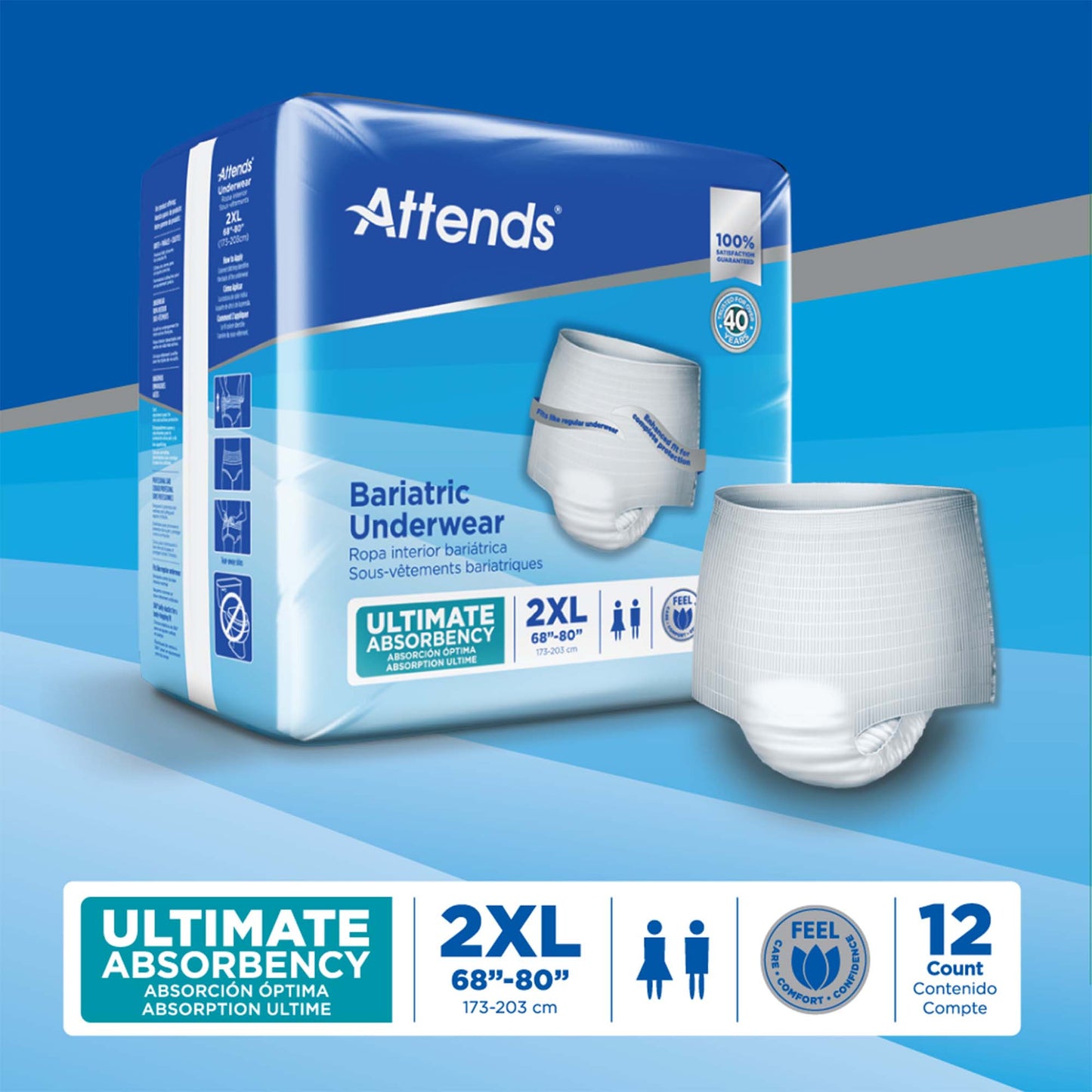 UNDERWEAR, BARIATRIC XXLG (12/BG 4BG/CS)