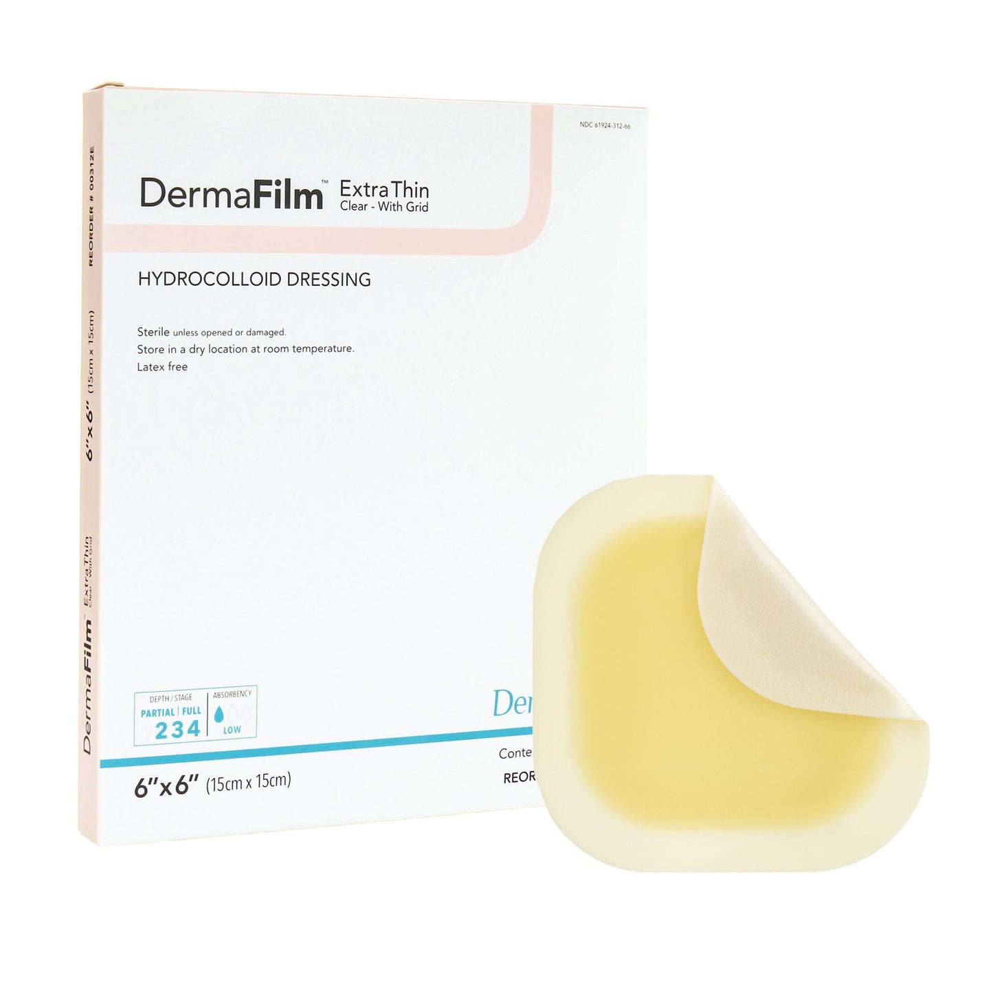 DRESSING, WND HYDROCOLLOID X-THIN 6"X6" (5/BX)
