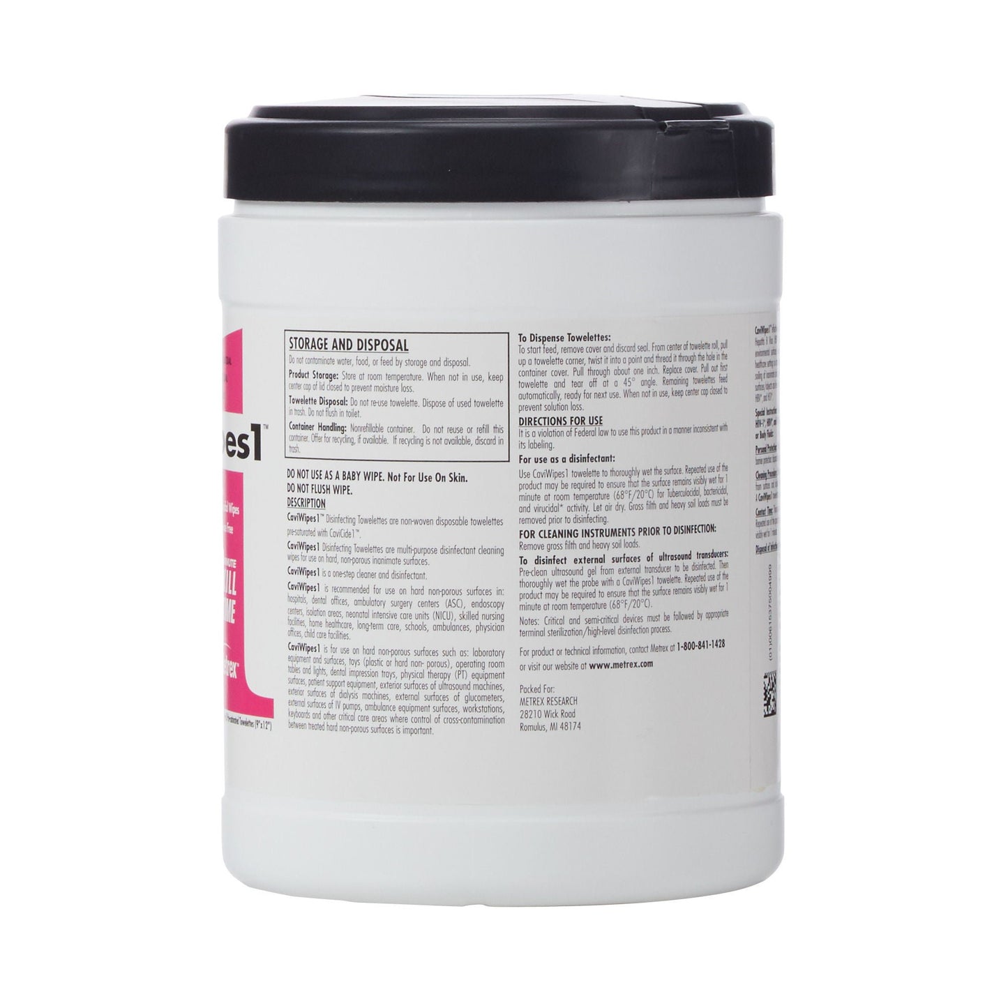 WIPE, DISINFECT HD SURF CAVIWIPE1 9X12 XLG(65/CN)