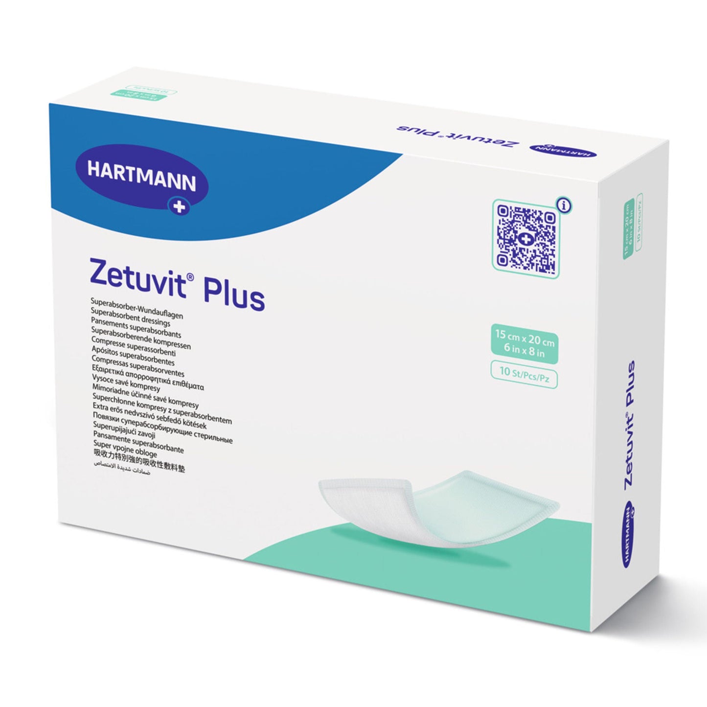 DRESSING, WOUND ZETUVIT PLUS W/SAP 6"X8" (10/BX)