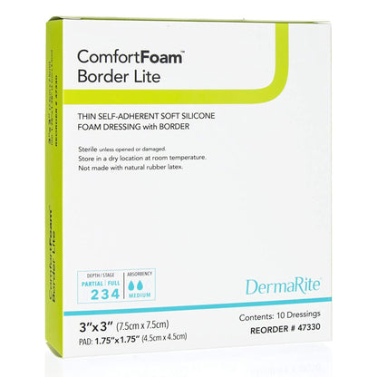 DRESSING, COMFORT FM BRDR LITE3X3 (10/BX)
