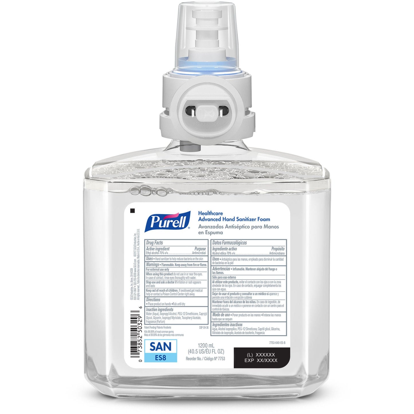 SANITIZER, HAND FOAM ES8 1200ML REFILL (2/CS)