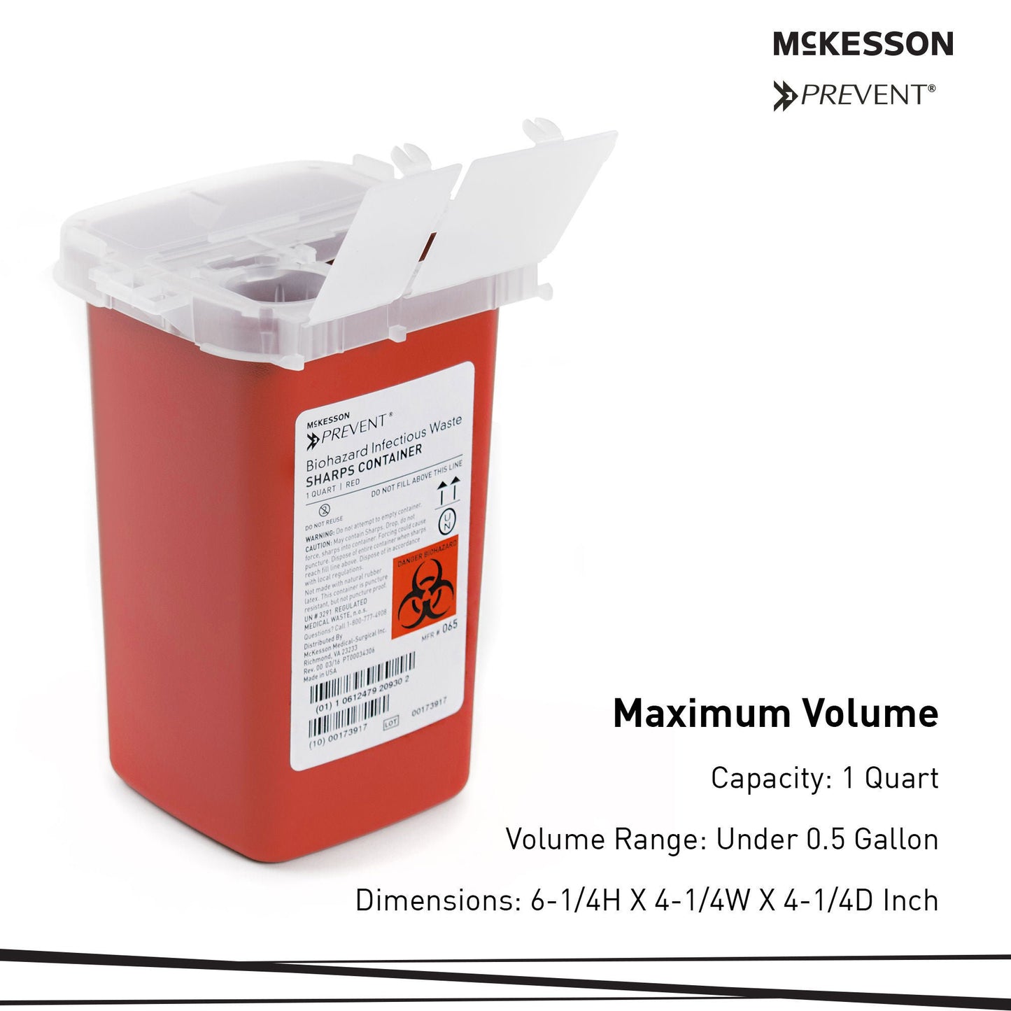 CONTAINER, SHARPS RED 1QT (80/CS)