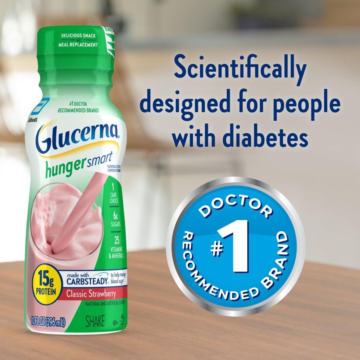 GLUCERNA, SHAKE HUNGER SMART STRWBRY 10OZ (24/CS)