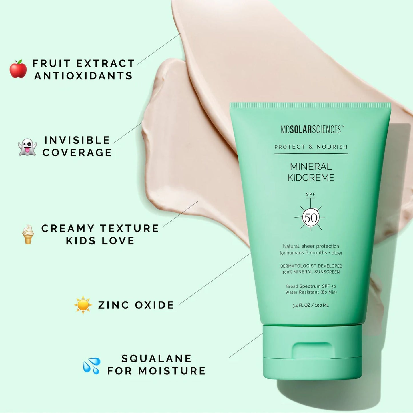 SUNSCREEN, CREAM KID SPF50 UNSCNTD WATERPRF (6/PK 8PK/CS)