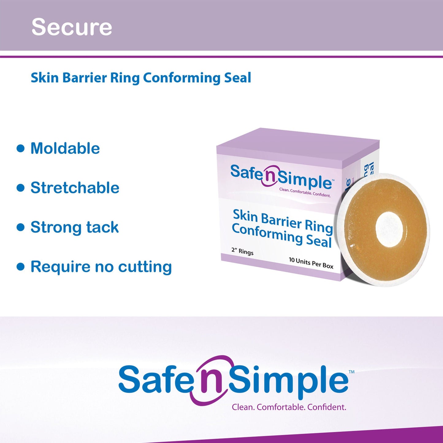 RING, SKIN BARRIER CONF ADH 2"OD 3/8" ID(10/BX 16BX/CS)