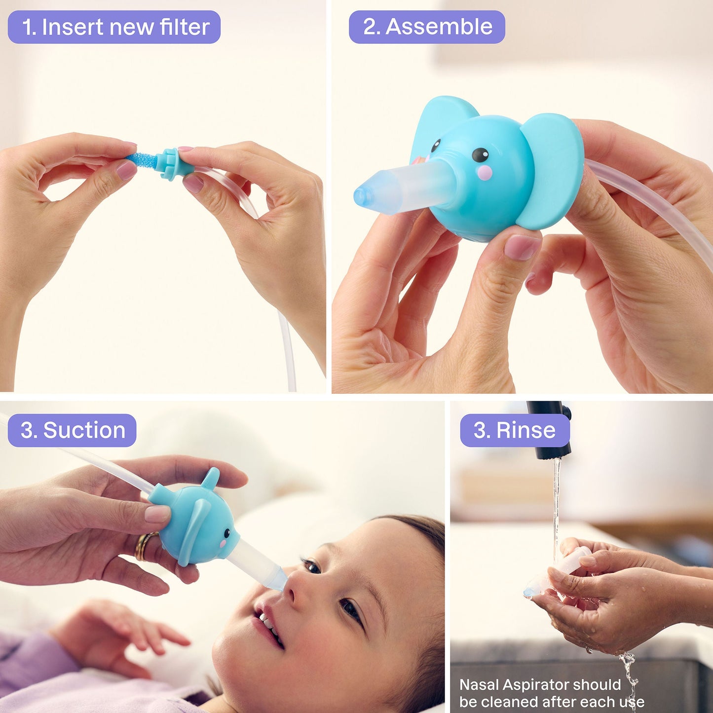ASPIRATOR, NASAL LIGHT-UP ELEPHANT (12/CS)