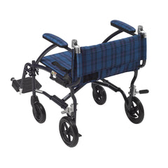 WHEELCHAIR, TRANSPORT 19" BLU D/S