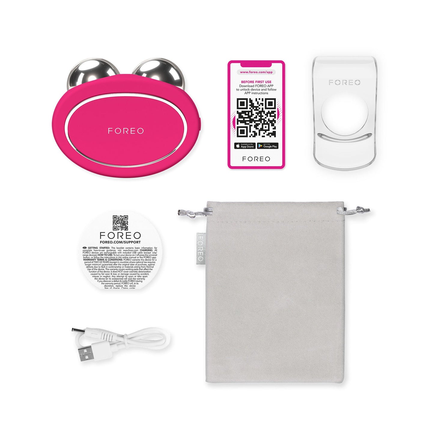 DEVICE, MICROCURRENT BEAR 2 TONING SCULPTING TOOL FUCHSIA
