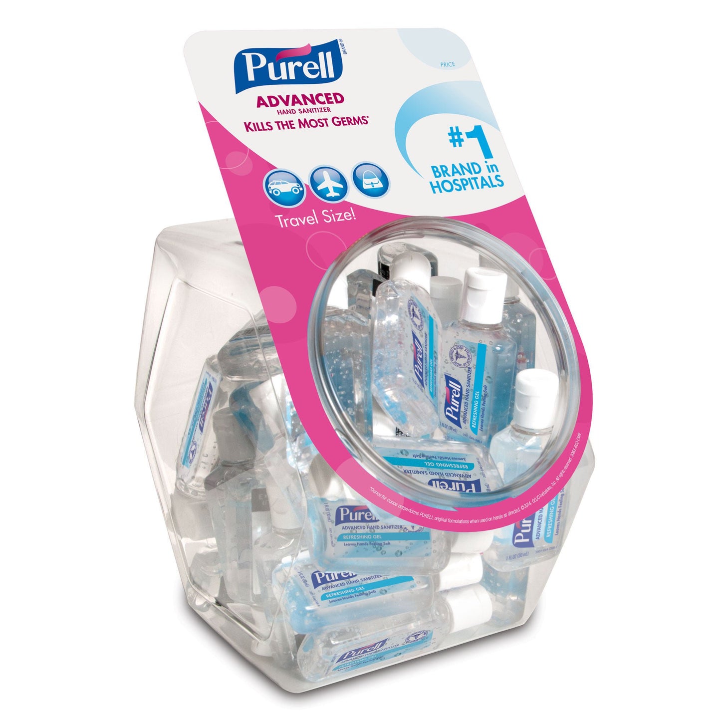 SANITIZER, HAND PURELL ORIG W/FSHBWL 1OZ (36/CS)