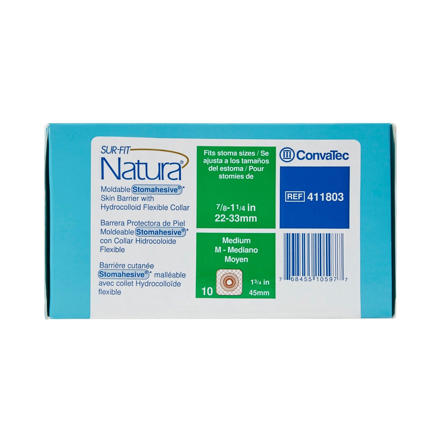 BARRIER, SKIN SUR-FIT NATURA STOMAHESIVE 45MM MED 10/B