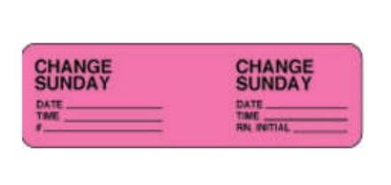 LABEL, CHANGE SUNDAY 2 7/8"X7 /8" PNK (1000/RL)
