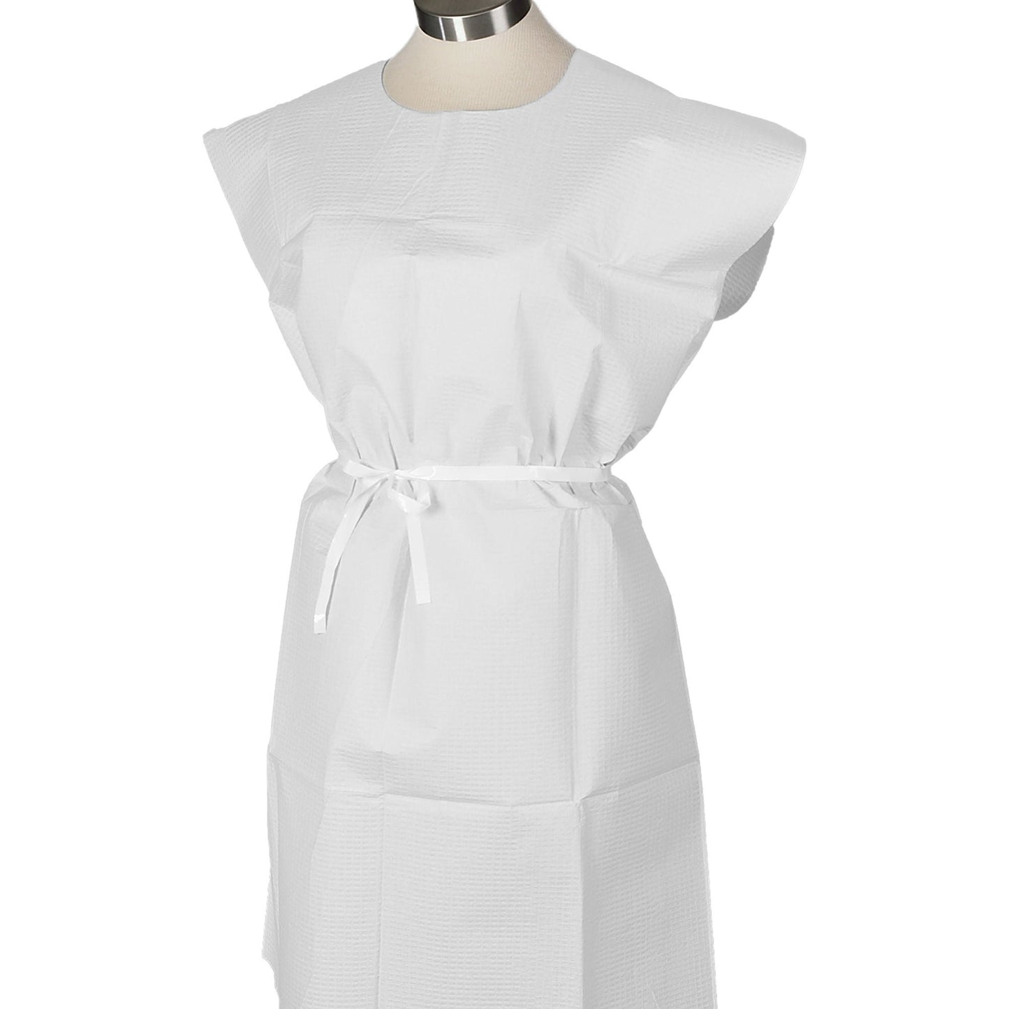 GOWN, EXAM T/P/T F/B OPN WHT 30X42 (50/CS)