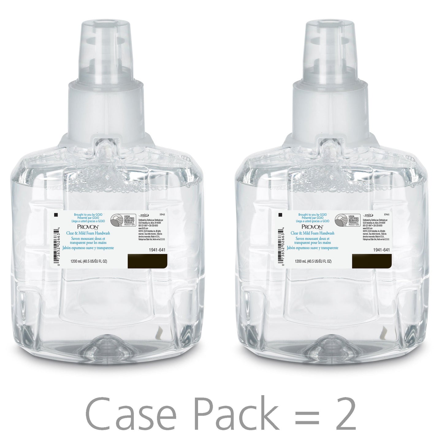 HANDWASH, FOAM PROVON CLR & MILD 1200ML (2/CS)