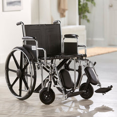 WHEELCHAIR, HD DUAL CROSS BRACE DDA ELR 24" 450LBS