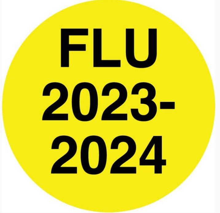 LABEL, FLU 2023/2024 YLW RND 1/2" (250/RL)
