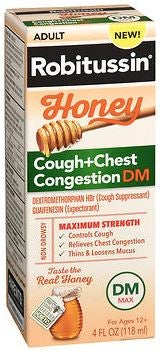 ROBITUSSIN DM, SYRP COUGH-CHEST HONEY ADLT 4OZ