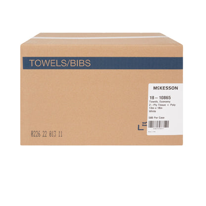 TOWEL, PRO 2PLY/POLY DIA EMB WHT 13X18 (500/CS)