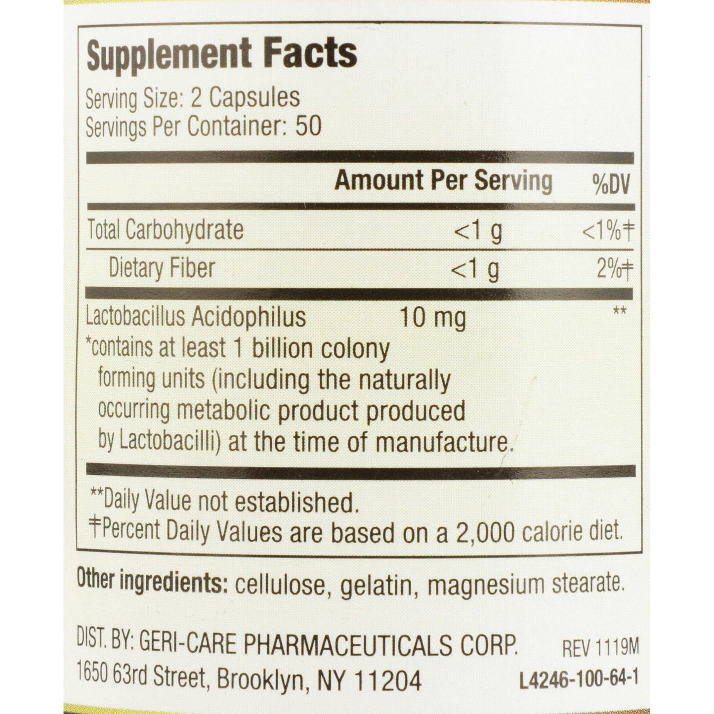 ACIDOPHILUS, CAP XS (100/BT 12BT/CS)