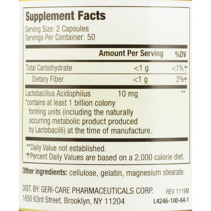 ACIDOPHILUS, CAP XS (100/BT 12BT/CS)