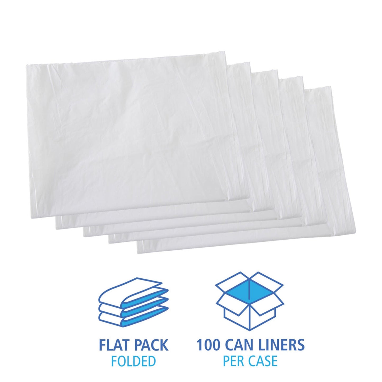 LINER, CAN TRASH LINEAR WHT .7MIL 60GL 38"X58" (100/CS)