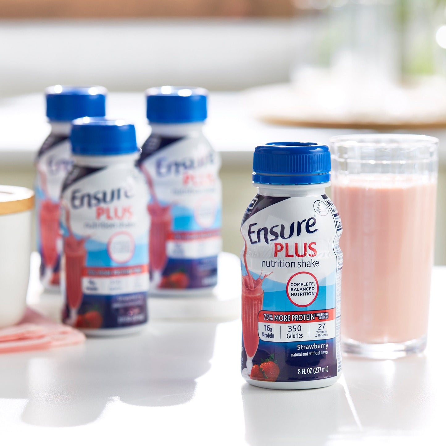 ENSURE PLUS, RTD STRWBRY & CRM8OZ (6/PK 4PK/CS)