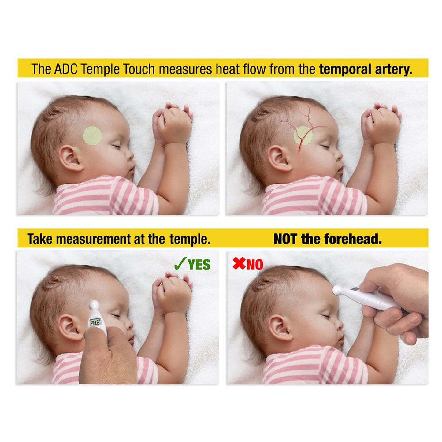 THERMOMETER, TEMPLE TOUCH (12/PK)