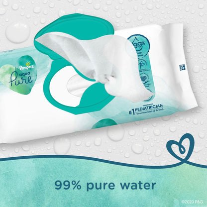 WIPE, PAMPERS AQUA PURE 56X2 (112/PK 4PK/CS)