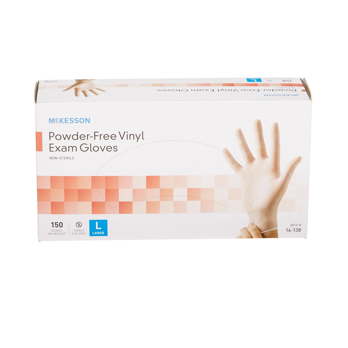 GLOVE, EXAM VNYL LG N/S (150/BX 10BX/CS)