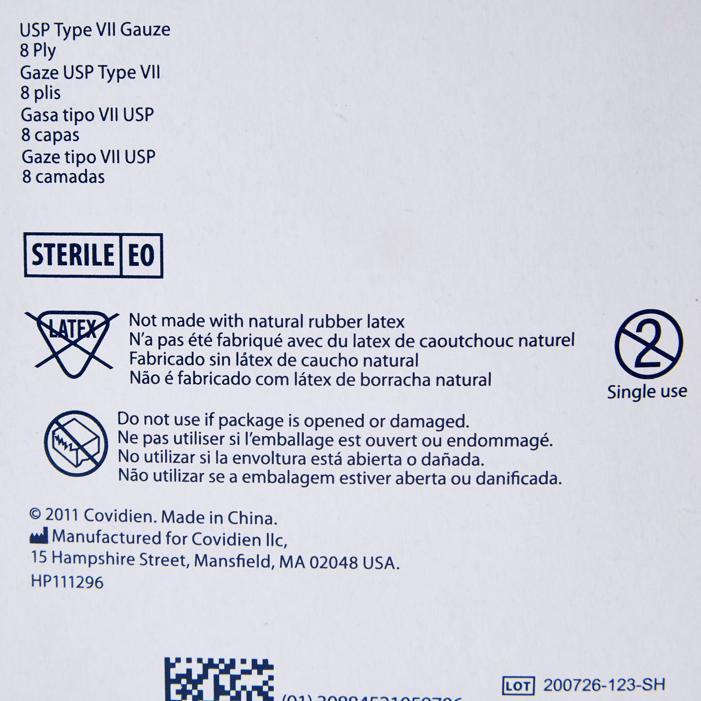 SPONGE, GAUZE DERMA 8PLY STR 2X2 (2/PK 50PK/BX 30BX/CS)