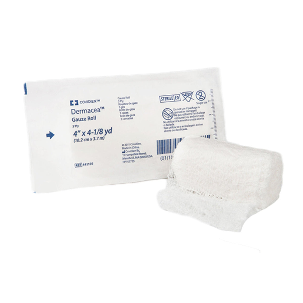 GAUZE, ROLL FLUFF DERMACEA 2PLY 4"X4YDS (96RL/CS)