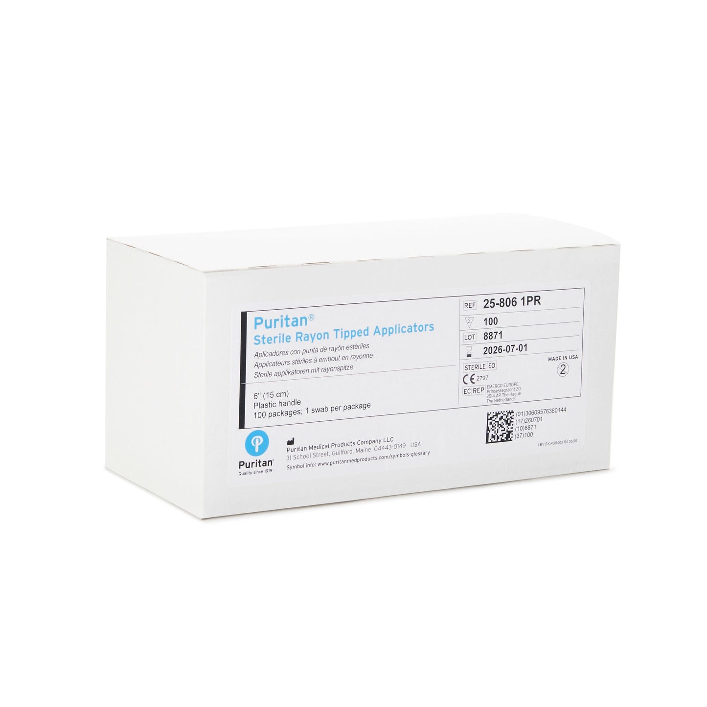 APPLICATOR, RAYON TIP STR 6" (100/BX)