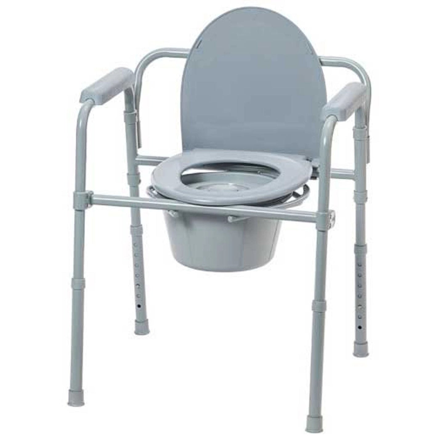 COMMODE, FOLDING W/PAIL STEEL